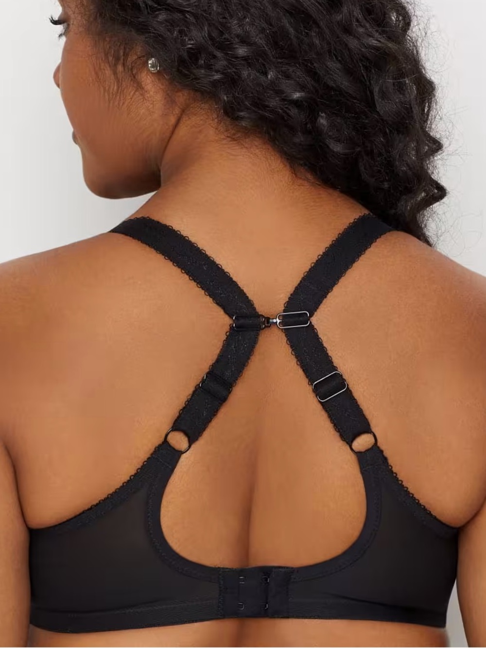 Elomi Charley Side Support Plunge Lace Underwire Bra in Black Size 40L - Picture 4 of 9